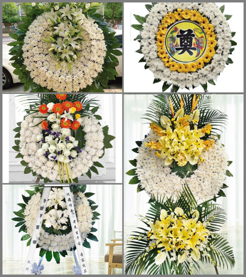 浙江省绍兴上虞区谢塘镇新章村花圈速递